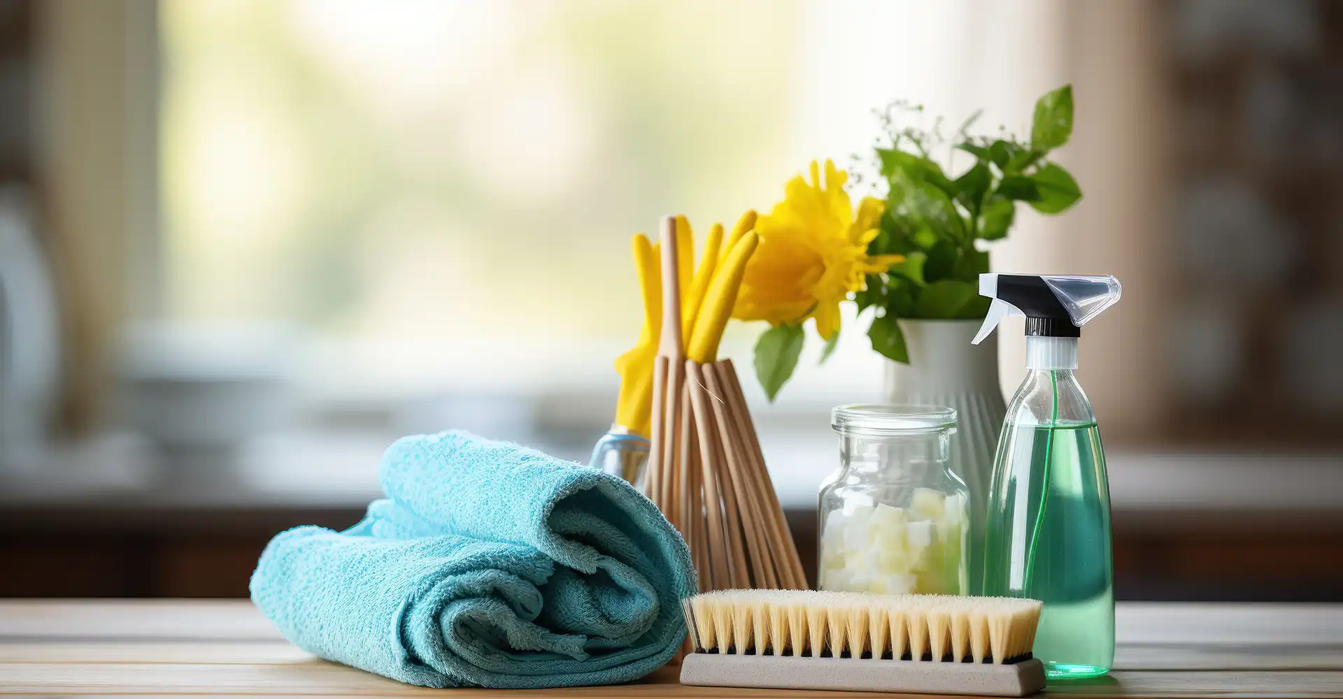 A Clean home and cleaning supplies